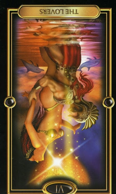 reversed the lovers gilded tarot