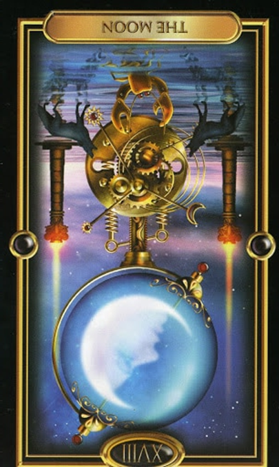 reversed the moon gilded tarot
