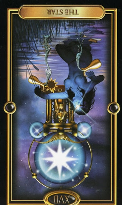 reversed the star gilded tarot