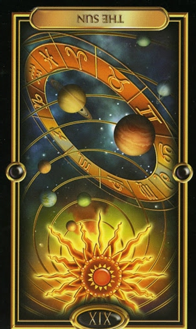 reversed the sun gilded tarot