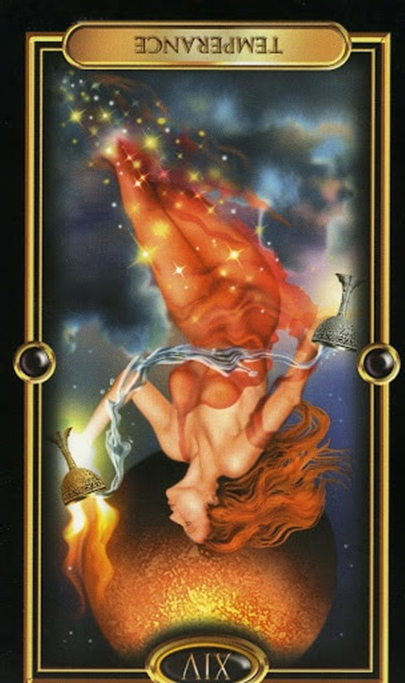 reversed the temperance gilded tarot