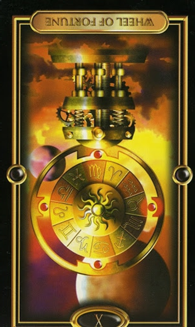 reversed the wheel of fortune gilded tarot