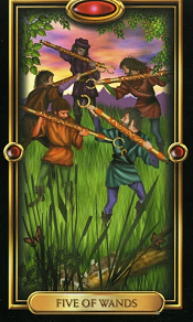 5 of Wands Gilded Tarot