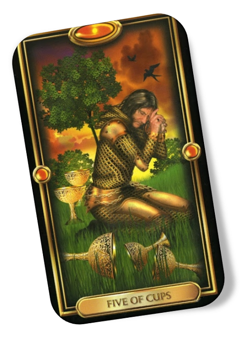 Meaning of the Five of Cups Gilded Tarot