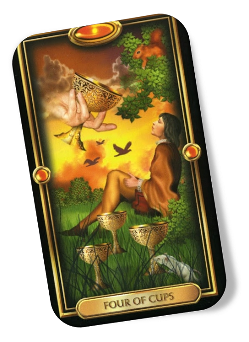 Meaning of the Four of Cups Gilded Tarot