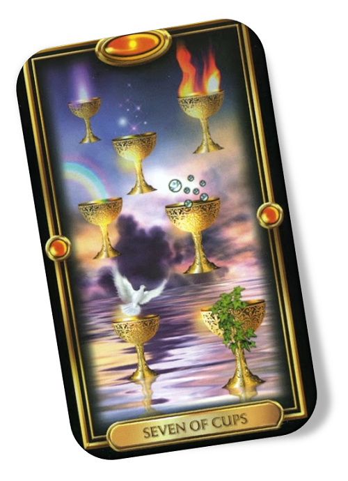 Meaning of the Seven of Cups Gilded Tarot