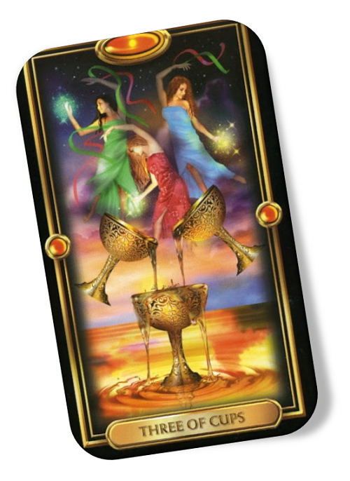 Meaning of the Three of Cups Gilded Tarot