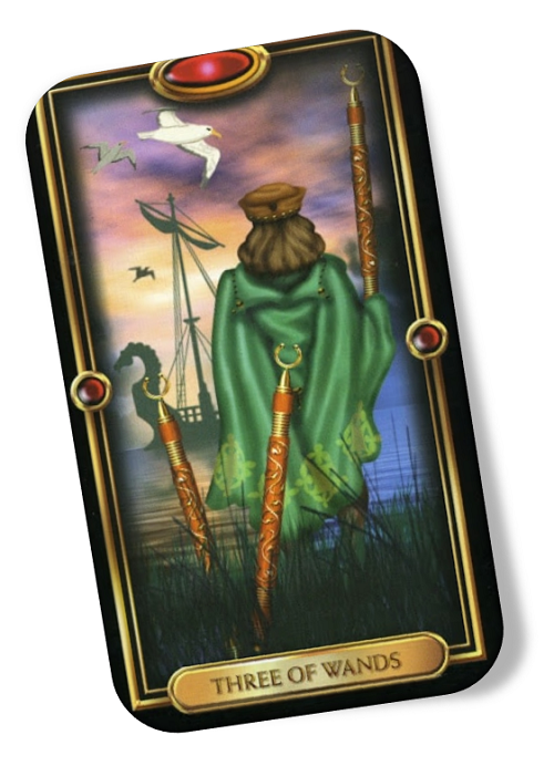 Meaning of the Three of Wands Gilded Tarot