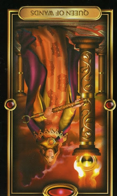 reversed queen of wands gilded tarot