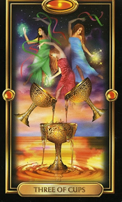 3 of Cups Gilded Tarot