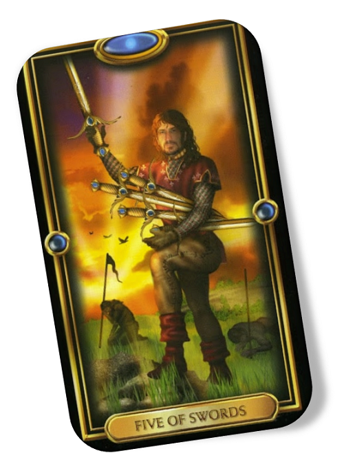 Meaning of the Five of Swords Gilded Tarot