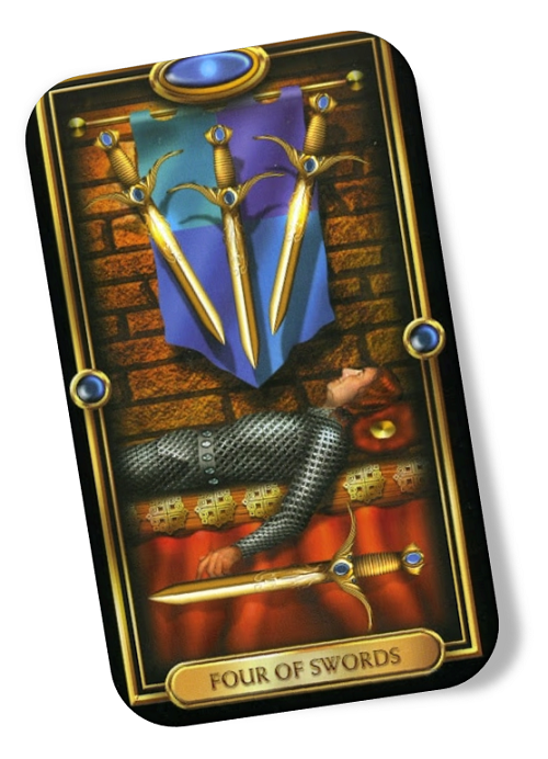 Meaning of the Four of Swords Gilded Tarot