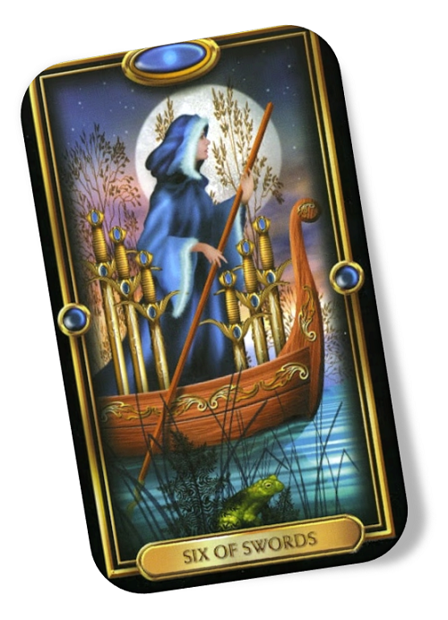 Meaning of the Six of Swords Gilded Tarot