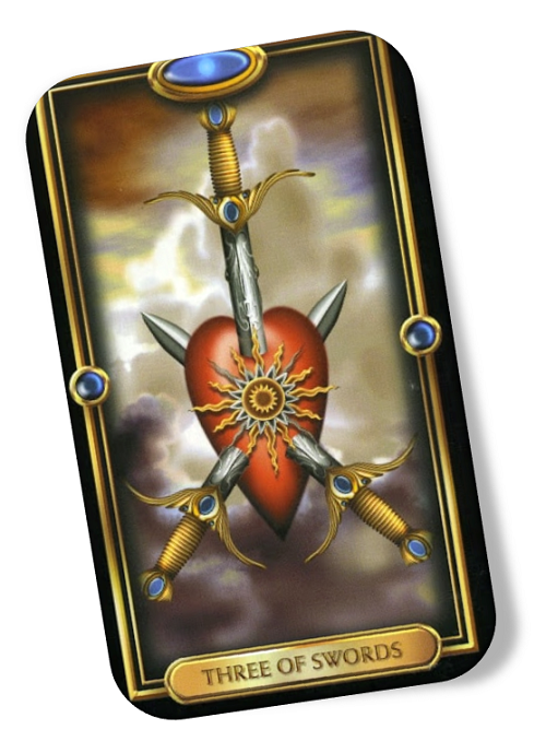 Meaning of the Three of Swords Gilded Tarot