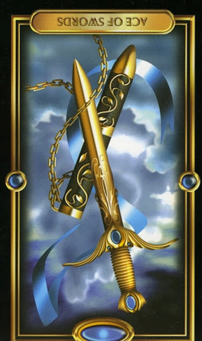 reversed ace of swords gilded tarot