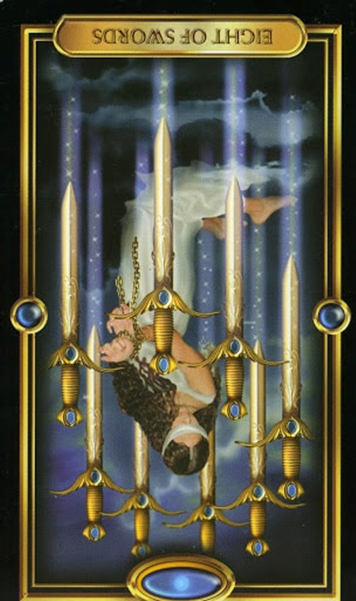 reversed eight of swords gilded tarot