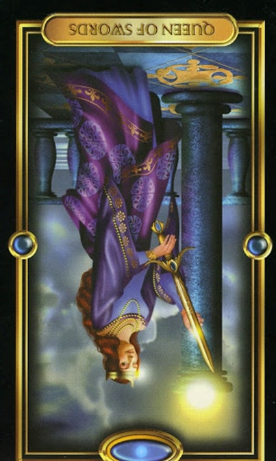 reversed queen of swords gilded tarot