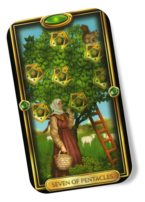 Meaning of the Seven of Pentacles Gilded Tarot