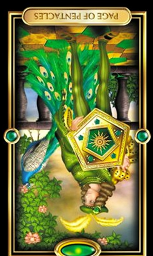 reversed page of pentacles gilded tarot