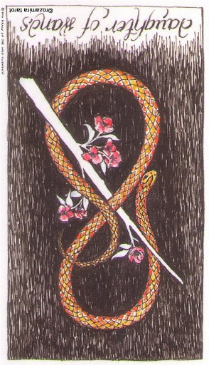 Meaning of Daughter of Wands Wild Unknown Tarot in the reversed position