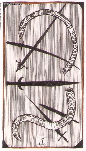 Meaning of Five of Swords Wild Unknown Tarot in the reversed position