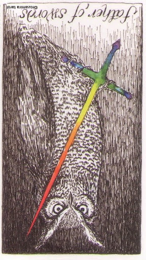 Meaning of Father of Swords Wild Unknown Tarot in the reversed position