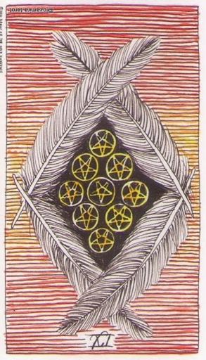 Meaning of Nine of Pentacles Wild Unknown Tarot in the reversed position