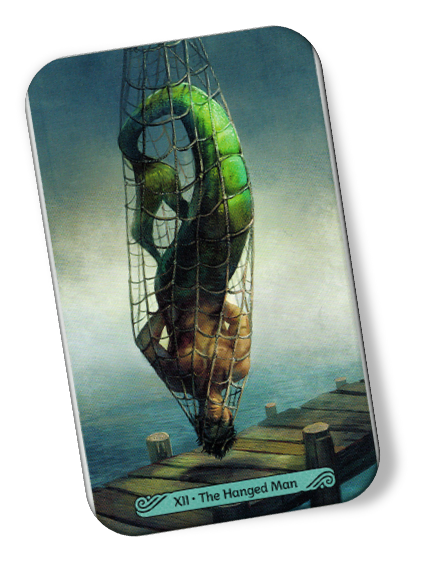 Image description on The Hanged Man Mermaid Tarot