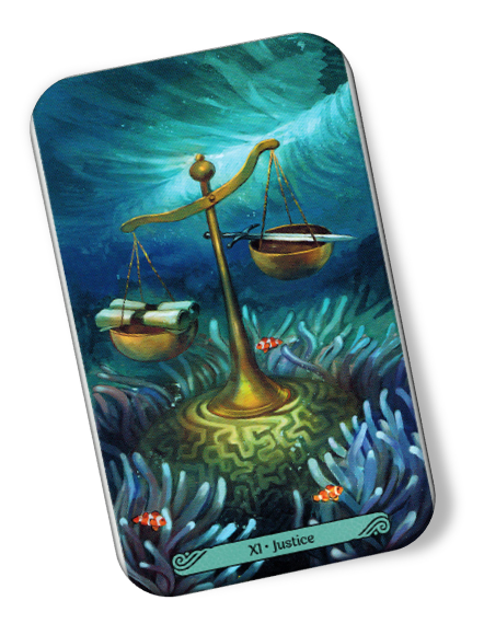 Image description on Justice Mermaid Tarot