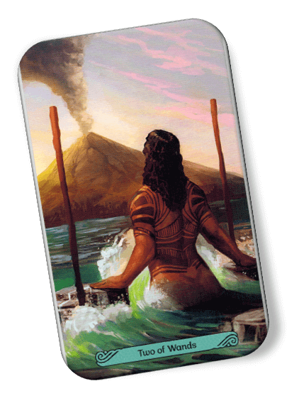 Image description on Two of Wands Mermaid Tarot