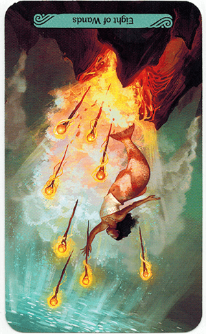 Eight of Wands Mermaid Tarot reversed meanings