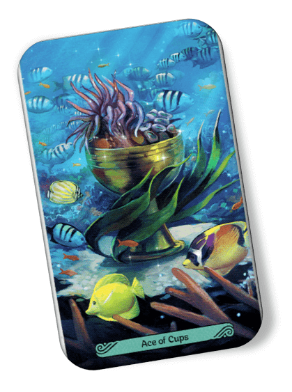 Image description on Ace of Cups Mermaid Tarot