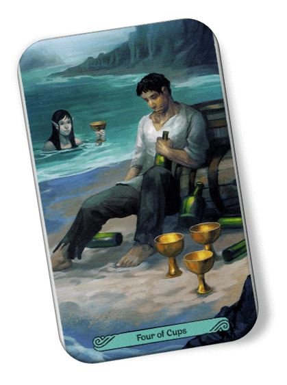 Image description on Four of Cups Mermaid Tarot