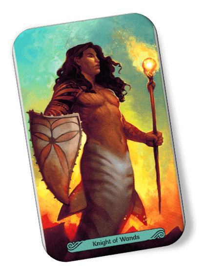 Image description on Knight of Wands Mermaid Tarot