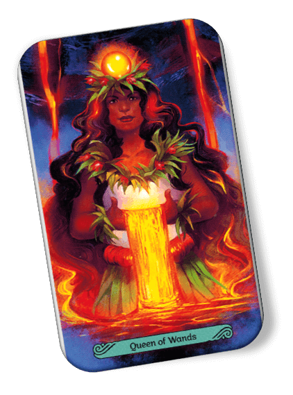 Image description on Queen of Wands Mermaid Tarot