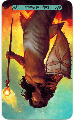 reversed knight of wands mermaid tarot