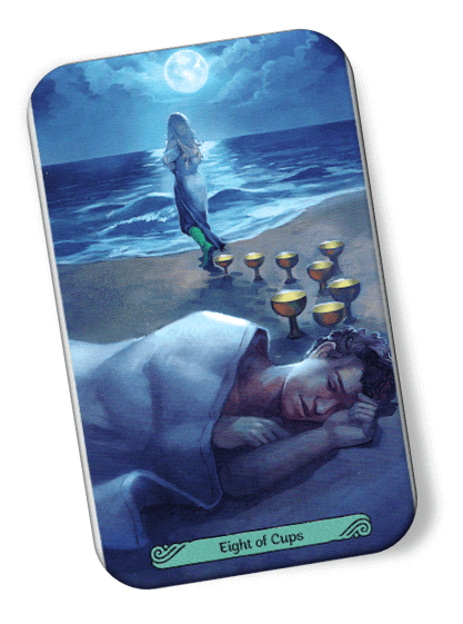 Image description on Eight of Cups Mermaid Tarot