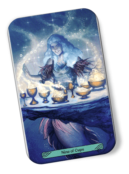 Image description on Nine of Cups Mermaid Tarot