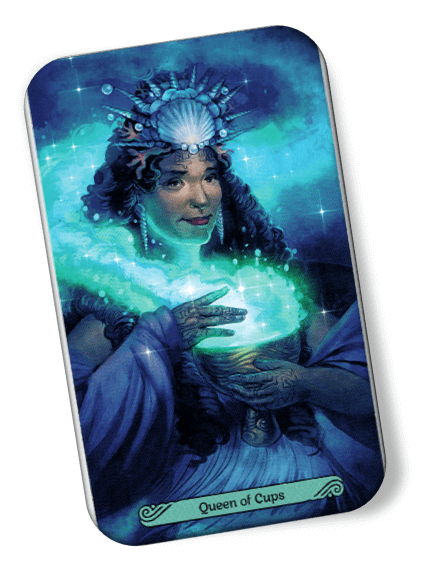 Image description on Queen of Cups Mermaid Tarot