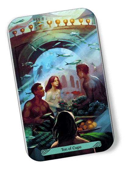 Image description on Ten of Cups Mermaid Tarot