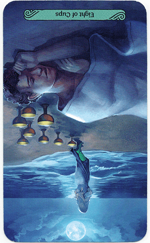 Meaning of Eight of Cups Mermaid Tarot in the reversed
