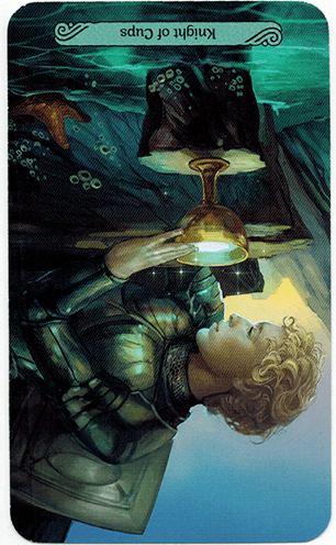 Meaning of Knight of Cups Mermaid Tarot in the reversed