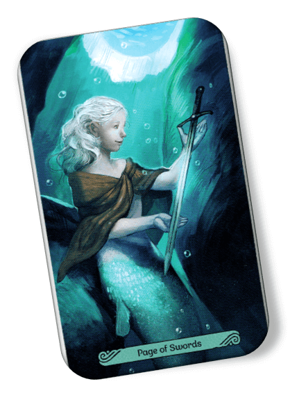 Image description on Page of Swords Mermaid Tarot