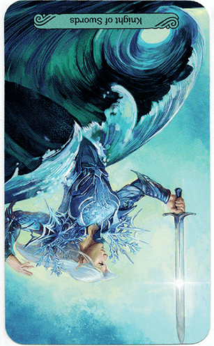 Meaning of Knight of Swords Mermaid Tarot in the reversed position