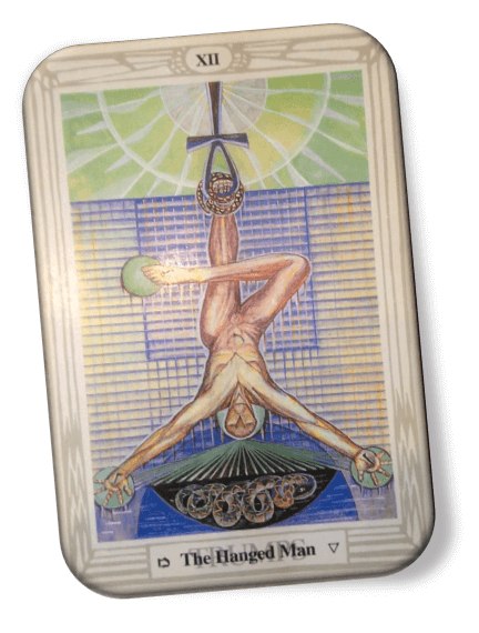 Analyze and describe the Hanged Man Thoth Tarot