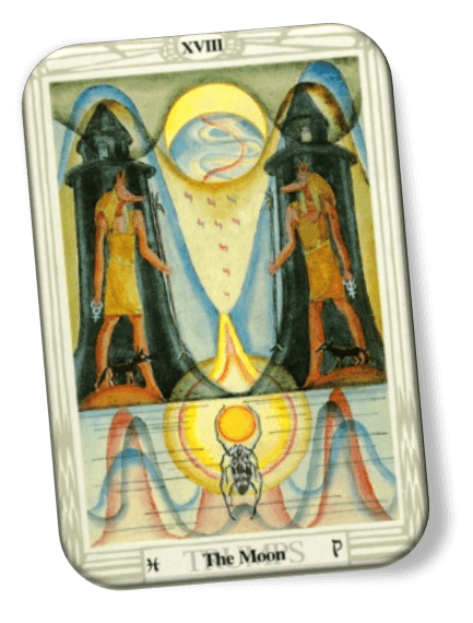 Analyze and describe the Moon Thoth Tarot