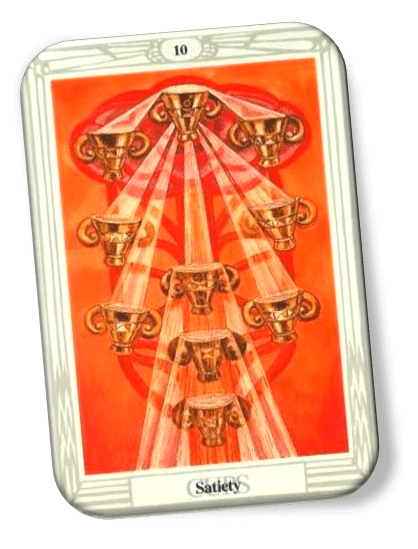 Analyze and describe 10 of Cups Thoth Tarot