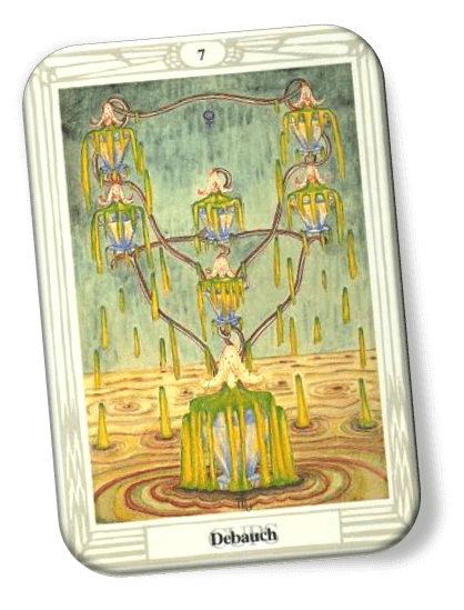 Analyze and describe 7 of Cups Thoth Tarot