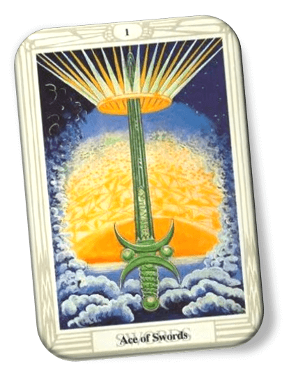 Analyze and describe the Ace of Swords Thoth Tarot